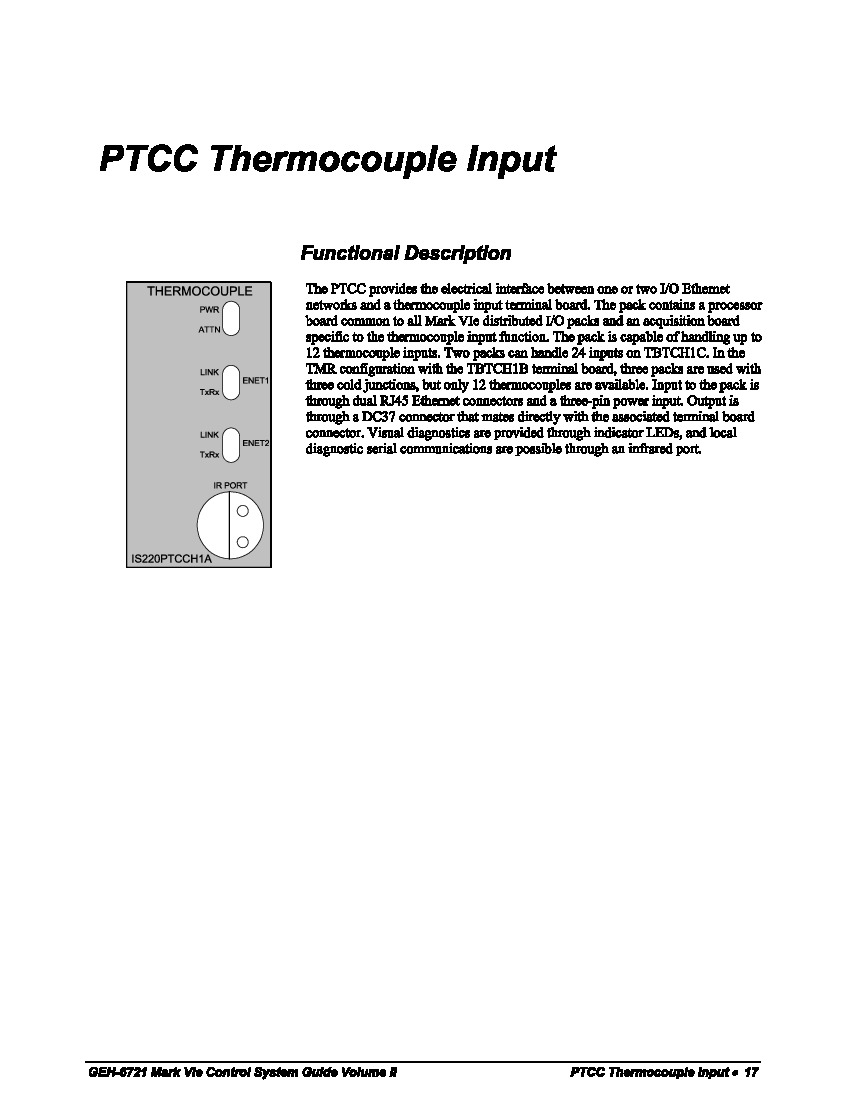 First Page Image of IS220PTCCH1A Data Sheet Manual PTCC Thermcouple Input Module.pdf